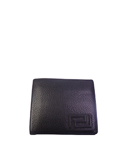 Versace Logo Wallet, Leather, Black, 2